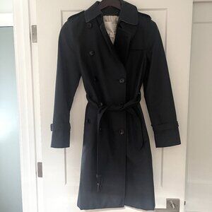 Coach dark navy blue long jacket XS